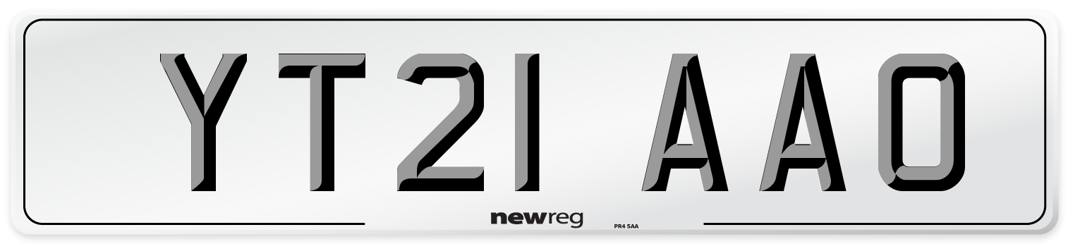 YT21 AAO Number Plate from New Reg